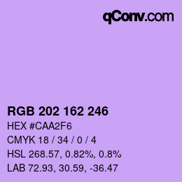 颜色代码: RGB 202 162 246 | qconv.com