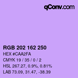 Color code: RGB 202 162 250 | qconv.com