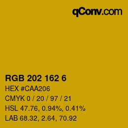 Color code: RGB 202 162 6 | qconv.com