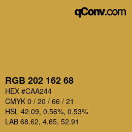カラーコード: RGB 202 162 68 | qconv.com