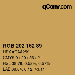 颜色代码: RGB 202 162 89 | qconv.com