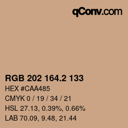 カラーコード: RGB 202 164.2 133 | qconv.com