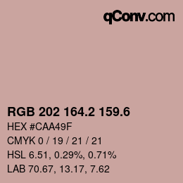カラーコード: RGB 202 164.2 159.6 | qconv.com