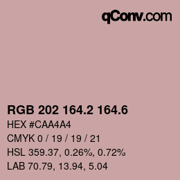 カラーコード: RGB 202 164.2 164.6 | qconv.com
