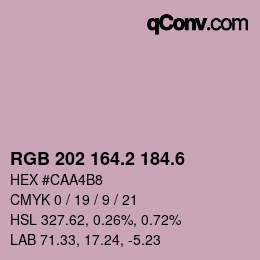 カラーコード: RGB 202 164.2 184.6 | qconv.com