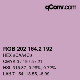 カラーコード: RGB 202 164.2 192 | qconv.com