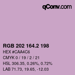 カラーコード: RGB 202 164.2 198 | qconv.com