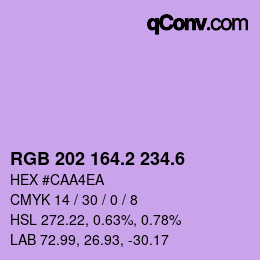 カラーコード: RGB 202 164.2 234.6 | qconv.com