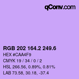 カラーコード: RGB 202 164.2 249.6 | qconv.com
