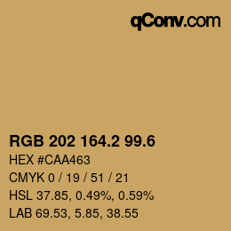 カラーコード: RGB 202 164.2 99.6 | qconv.com