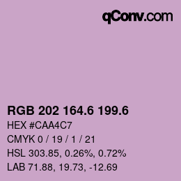 カラーコード: RGB 202 164.6 199.6 | qconv.com