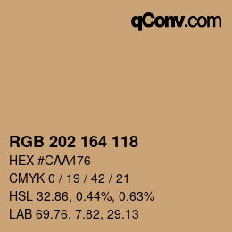 カラーコード: RGB 202 164 118 | qconv.com