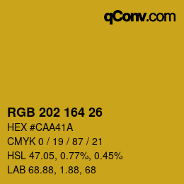 カラーコード: RGB 202 164 26 | qconv.com