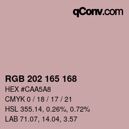 カラーコード: RGB 202 165 168 | qconv.com