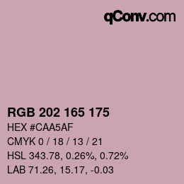 颜色代码: RGB 202 165 175 | qconv.com