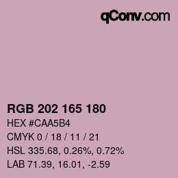 カラーコード: RGB 202 165 180 | qconv.com