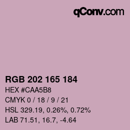 カラーコード: RGB 202 165 184 | qconv.com