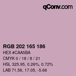 カラーコード: RGB 202 165 186 | qconv.com