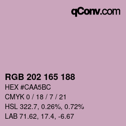 Código de color: RGB 202 165 188 | qconv.com