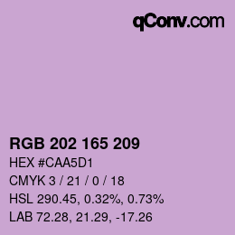 Color code: RGB 202 165 209 | qconv.com
