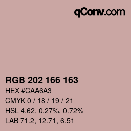 カラーコード: RGB 202 166 163 | qconv.com