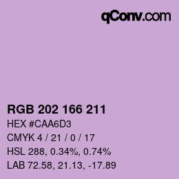 Color code: RGB 202 166 211 | qconv.com