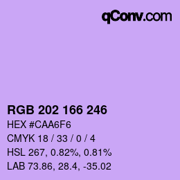 カラーコード: RGB 202 166 246 | qconv.com