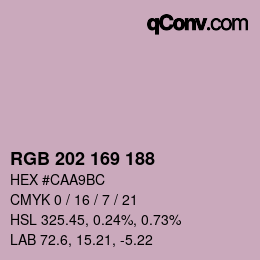 カラーコード: RGB 202 169 188 | qconv.com
