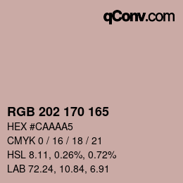 Código de color: RGB 202 170 165 | qconv.com