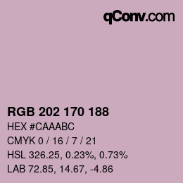 カラーコード: RGB 202 170 188 | qconv.com