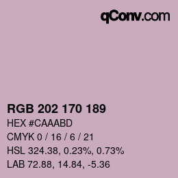 颜色代码: RGB 202 170 189 | qconv.com