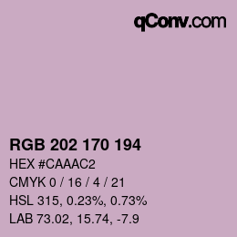 颜色代码: RGB 202 170 194 | qconv.com