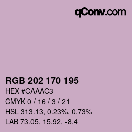 Color code: RGB 202 170 195 | qconv.com