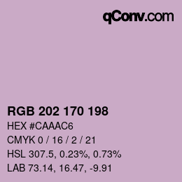 カラーコード: RGB 202 170 198 | qconv.com