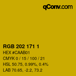 カラーコード: RGB 202 171 1 | qconv.com