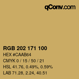 カラーコード: RGB 202 171 100 | qconv.com