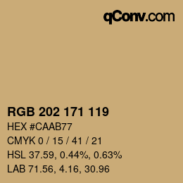 颜色代码: RGB 202 171 119 | qconv.com