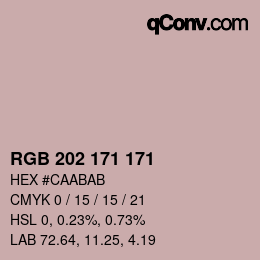 颜色代码: RGB 202 171 171 | qconv.com