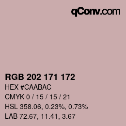 颜色代码: RGB 202 171 172 | qconv.com