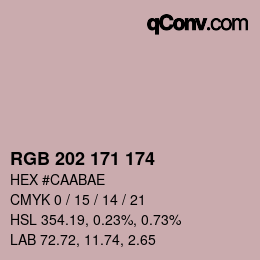 颜色代码: RGB 202 171 174 | qconv.com