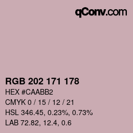 颜色代码: RGB 202 171 178 | qconv.com