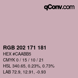颜色代码: RGB 202 171 181 | qconv.com