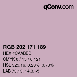 颜色代码: RGB 202 171 189 | qconv.com