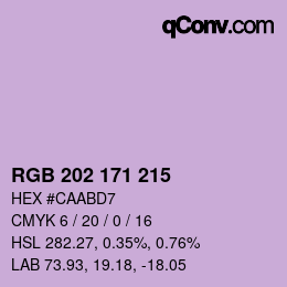 カラーコード: RGB 202 171 215 | qconv.com