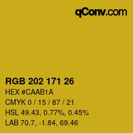 カラーコード: RGB 202 171 26 | qconv.com