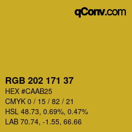 Color code: RGB 202 171 37 | qconv.com