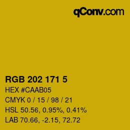 カラーコード: RGB 202 171 5 | qconv.com