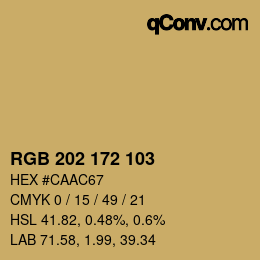 Color code: RGB 202 172 103 | qconv.com