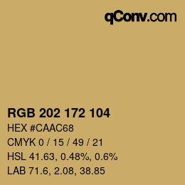 Color code: RGB 202 172 104 | qconv.com