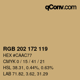 颜色代码: RGB 202 172 119 | qconv.com